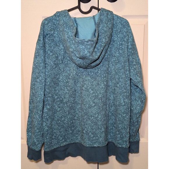 Athleta Sundown Alliance Hoodie Sz Small Sweatshirt Flower Rustic Teal - Picture 4 of 4